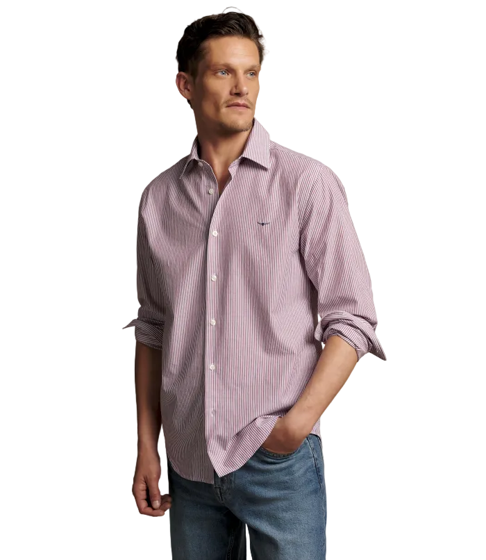 R.M.Williams - Sommers Poplin Stripe Shirt - Rust