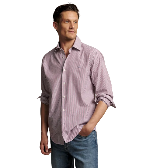 R.M.Williams - Sommers Poplin Stripe Shirt - Rust