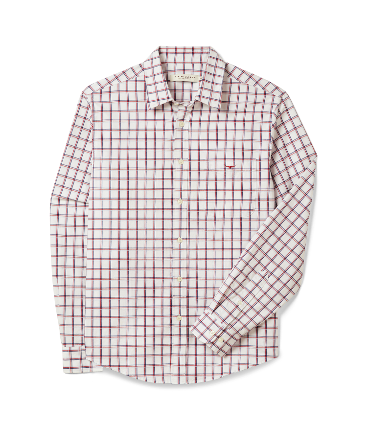 R.M.Williams - Classic Twill Check Shirt - White/Red/Navy