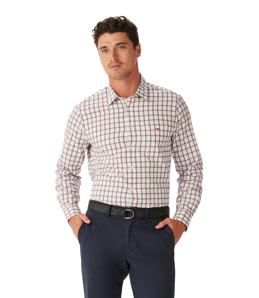 R.M.Williams - Classic Twill Check Shirt - White/Red/Navy