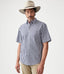 R.M.Williams - Hervey Shirt - Short Sleeve - Check - Navy & White worn by a model with a hat