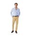 R.M.Williams - Collins Shirt - Oxford - Light Blue worn by a man with beige chinos and a belt, showcasing smart casual style.
