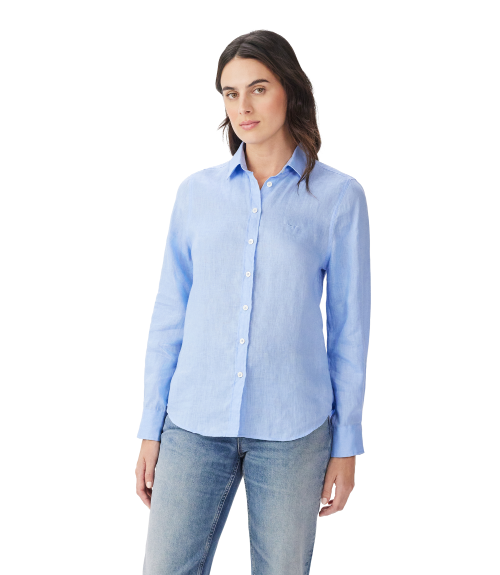R.M.Williams - Olney Linen Shirt - Light Blue