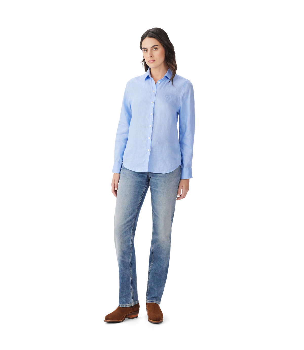 R.M.Williams - Olney Linen Shirt - Light Blue
