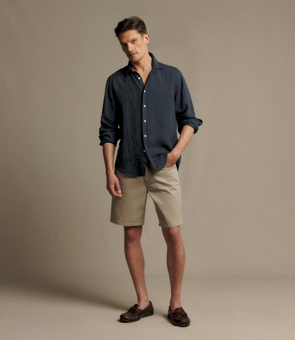 SHF00LIH401 - R.M.Williams - Newman Linen Shirt - Ink