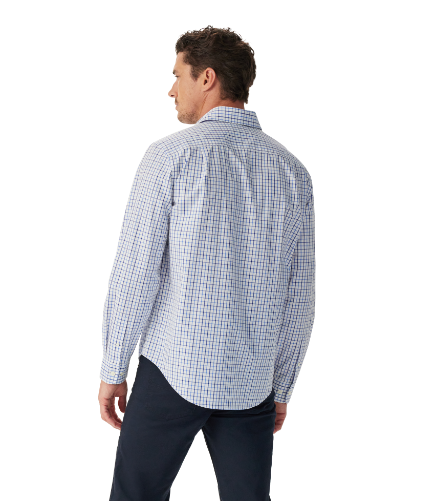 R.M.Williams - Newland Poplin Check Shirt - Navy