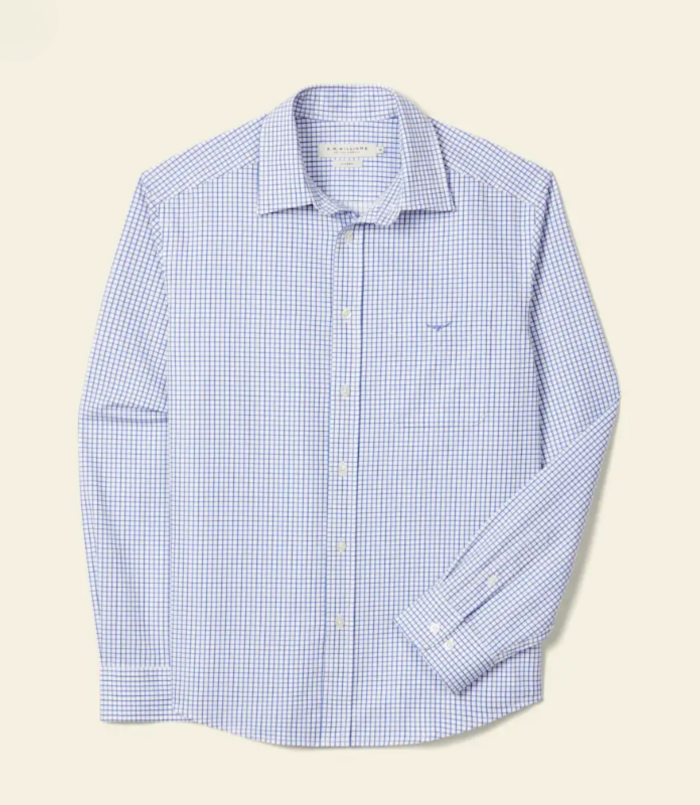 R.M.Williams - Brunswick Twill Check Shirt - White/Blue