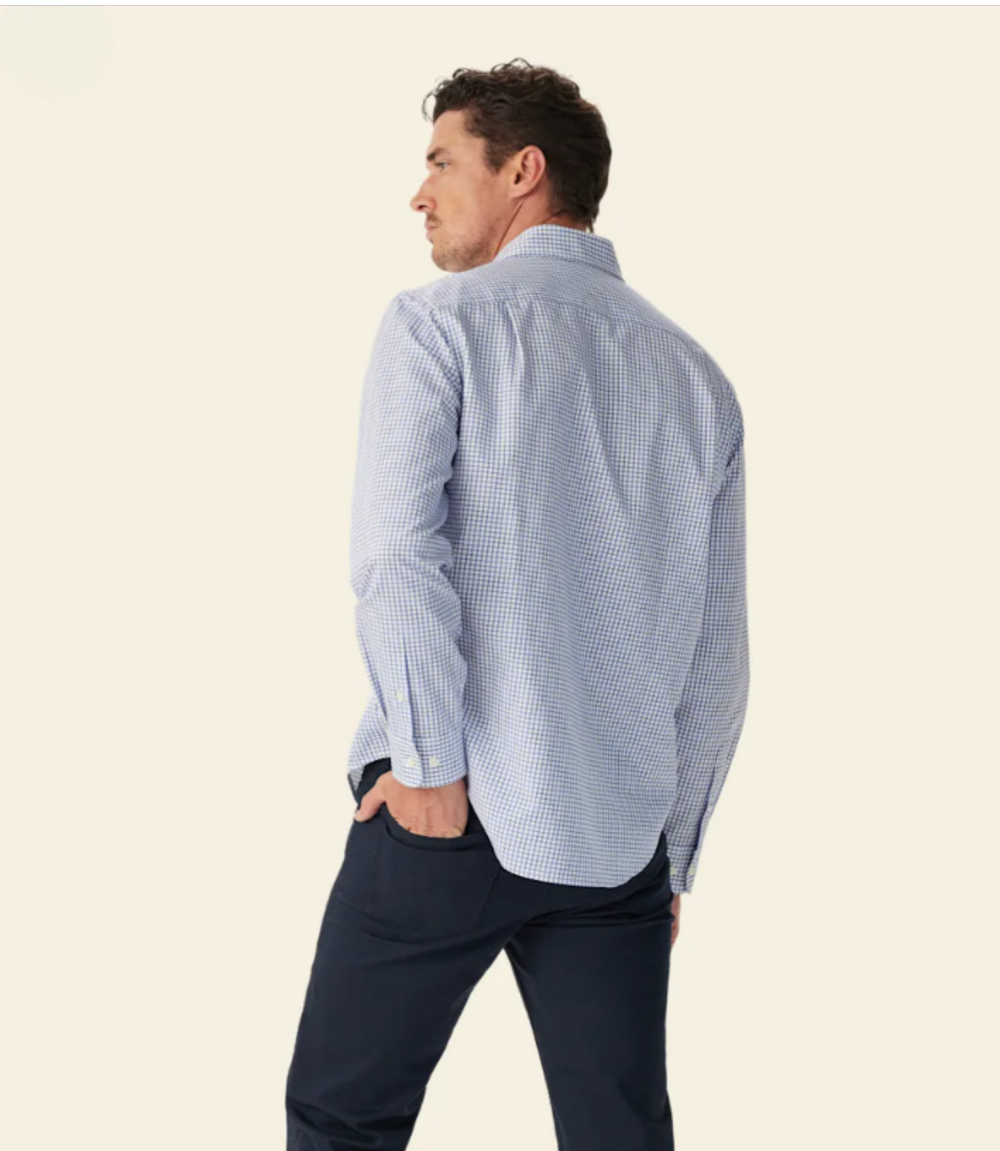 R.M.Williams - Brunswick Twill Check Shirt - White/Blue