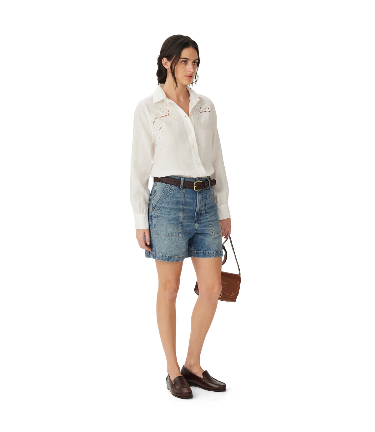 R.M.Williams - Broderie Anglaise Linen Shirt - White