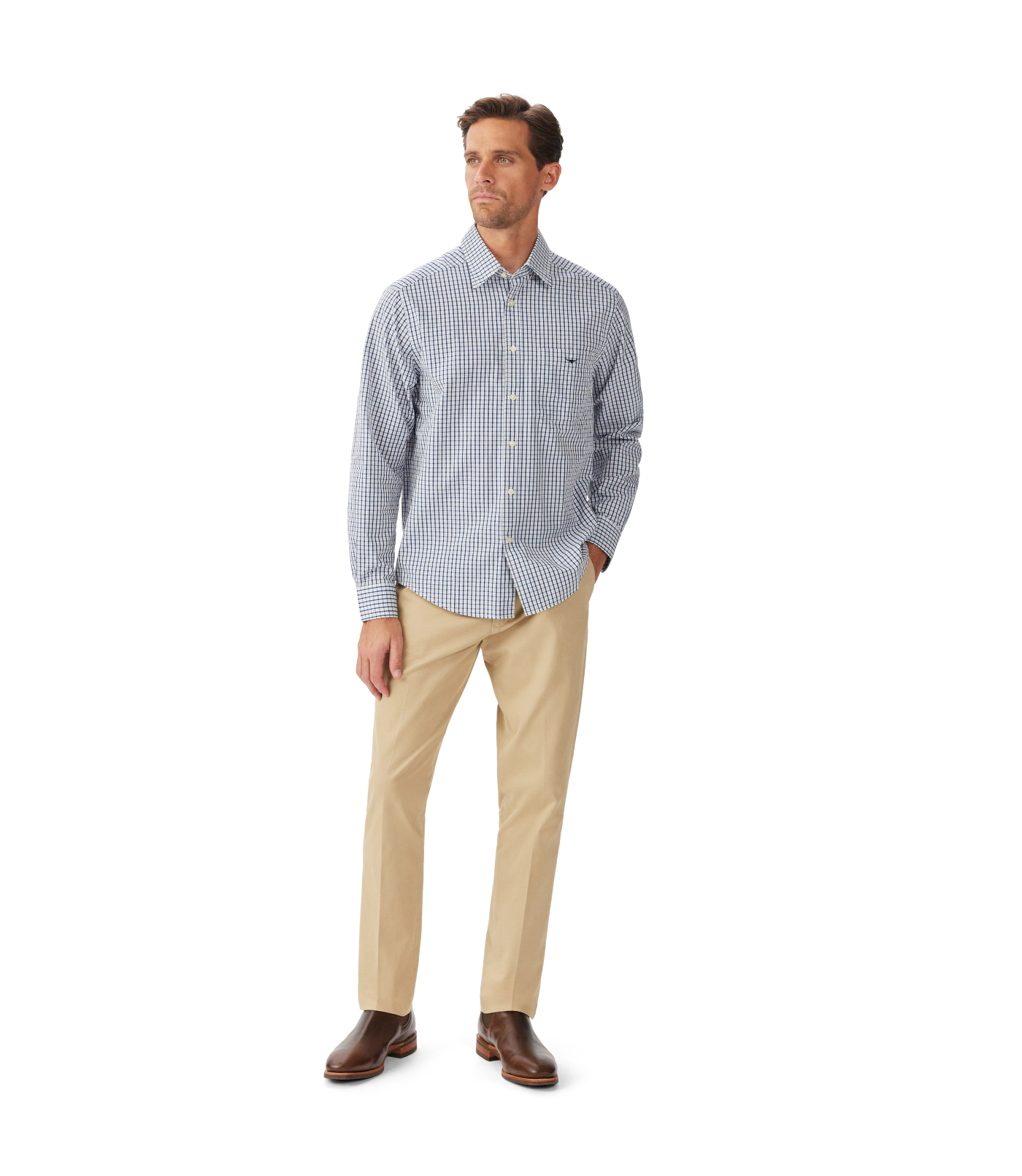 R.M.Williams - Augusta Classic Shirt - Check - White/Blue