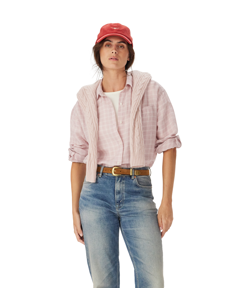 R.M.Williams - Hopeland Linen Shirt - Check - Ice Pink