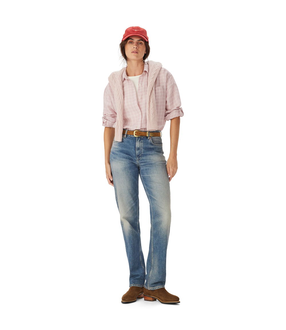 R.M.Williams - Hopeland Linen Shirt - Check - Ice Pink