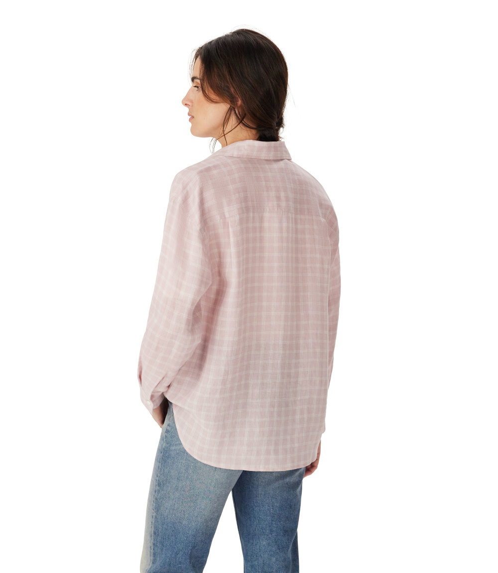 R.M.Williams - Hopeland Linen Shirt - Check - Ice Pink