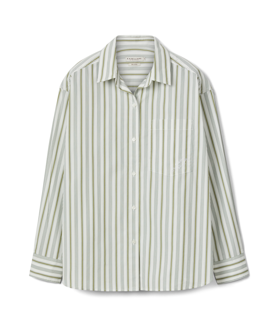 R.M.Williams - Hopeland Poplin Shirt - Stripe - Green & White