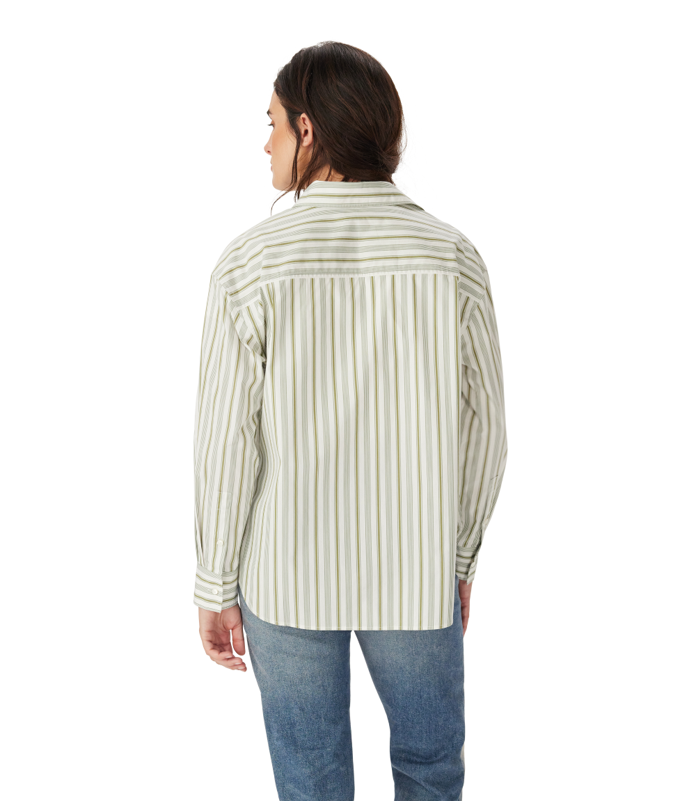 R.M.Williams - Hopeland Poplin Shirt - Stripe - Green & White