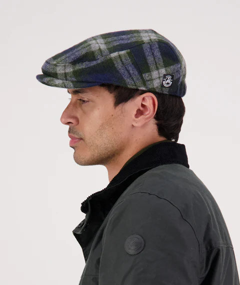 Swanndri - Unisex Bristol Flat Cap - Thornton Check (Blue/Green)
