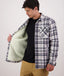 Swanndri - Morven Long Sleeve Sherpa Shacket - Check - Dark Shadow/Grey