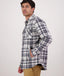 Swanndri - Morven Long Sleeve Sherpa Shacket - Check - Dark Shadow/Grey