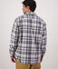 Swanndri - Morven Long Sleeve Sherpa Shacket - Check - Dark Shadow/Grey