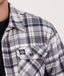 Swanndri - Morven Long Sleeve Sherpa Shacket - Check - Dark Shadow/Grey