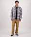 Swanndri - Morven Long Sleeve Sherpa Shacket - Check - Dark Shadow/Grey