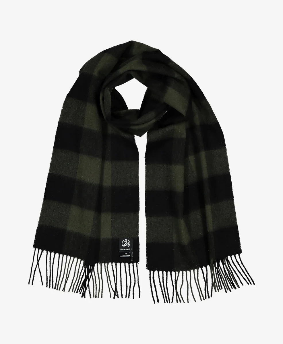 Swanndri - Unisex Wool Scarf - Check - Olive/Black