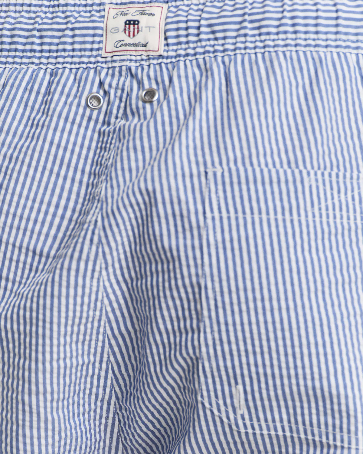 GANT - Seersucker Swim Shorts - Stripe - Rich Blue & White