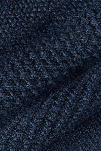 M.J. Bale - Strathy Gansy Half Zip Jumper - Indigo