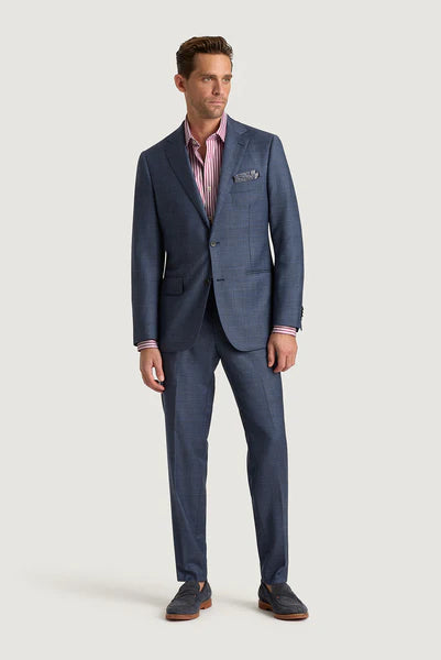 M.J. Bale - Symonds Shirt - Stripe - Raspberry/Blue/White