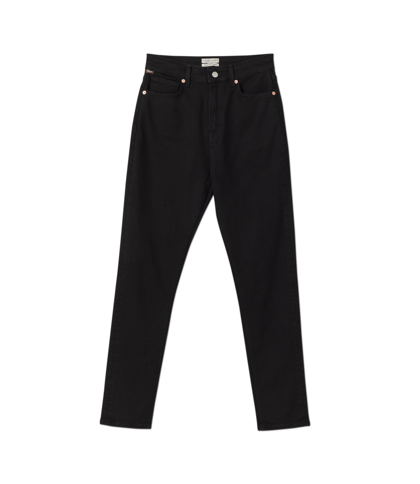 R.M.Williams - Albury Jean - Black Rinse Wash, high rise skinny fit in premium stretch denim.