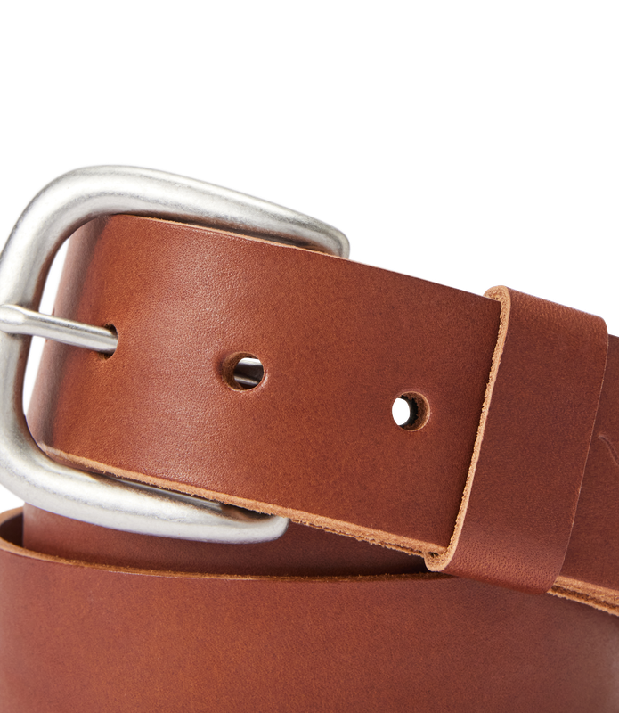R.M.Williams - Traditional Belt - Antique Nickel Hardware - Dark Tan