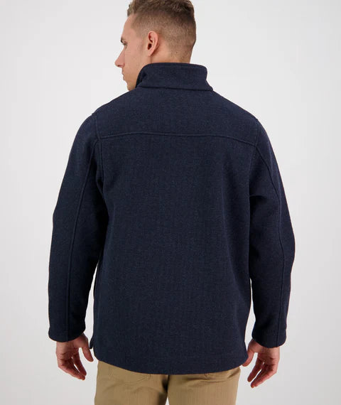 Swanndri - Weke Windproof Quarter Zip Jumper with Pockets - Navy