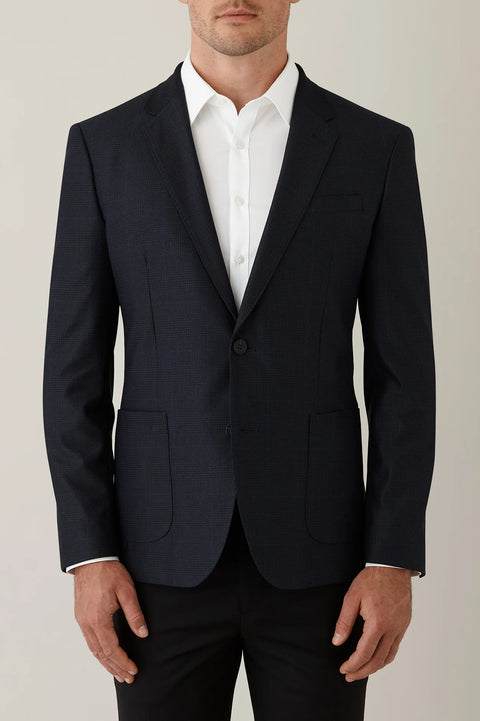 Uberstone - Zeller Check Print Jacket - Dark Navy