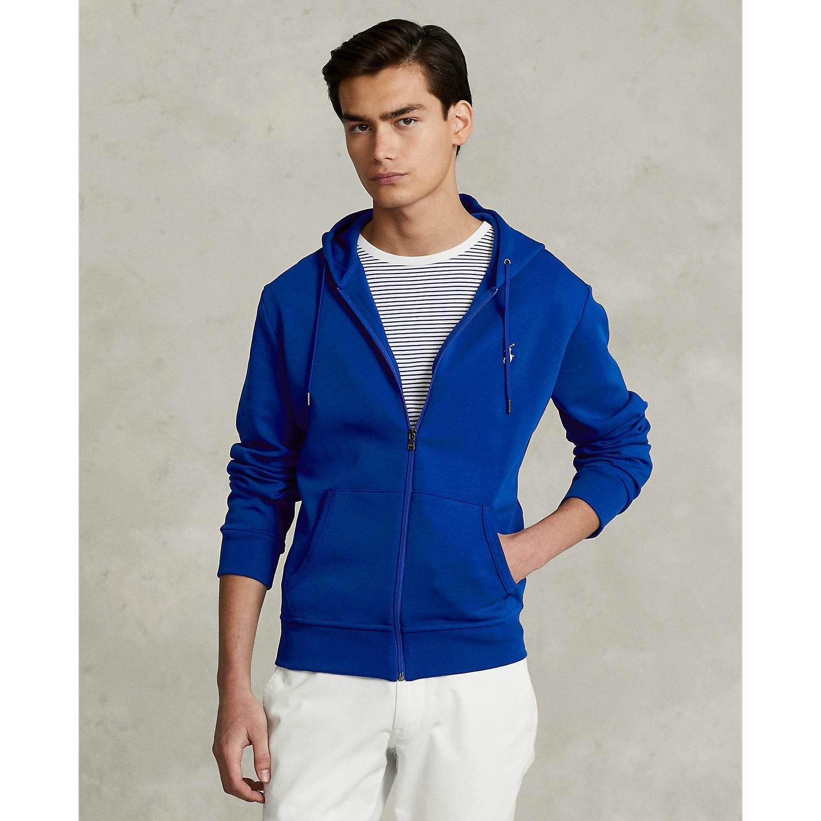 Polo Ralph Lauren Double Knit Full Zip Hoodie Royal Blue