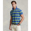 Custom Fit Mesh Polo - Stripe - Green & Blue