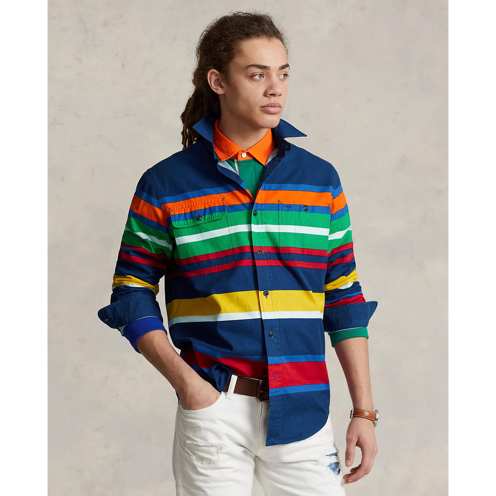 Polo Ralph Lauren Oxford Work Shirt Striped Multi-Coloured
