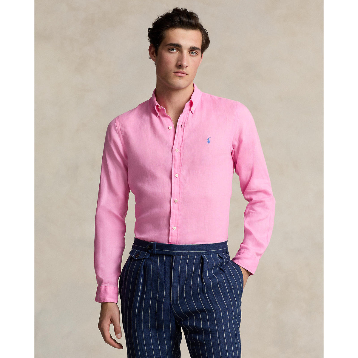 Polo Ralph Lauren Custom Fit Linen Shirt - Harbor Pink