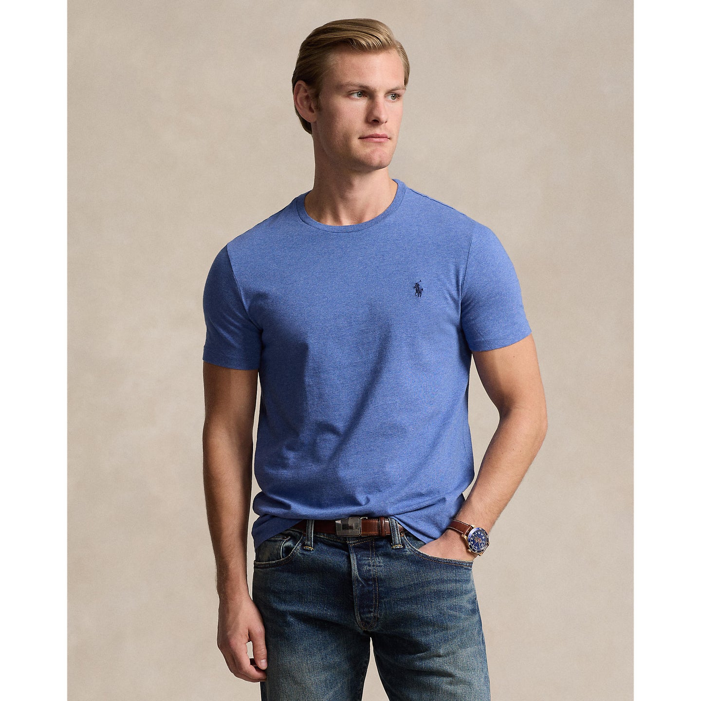 Polo Ralph Lauren - Custom Slim Fit Jersey Crewneck T-Shirt - Faded Royal Heather
