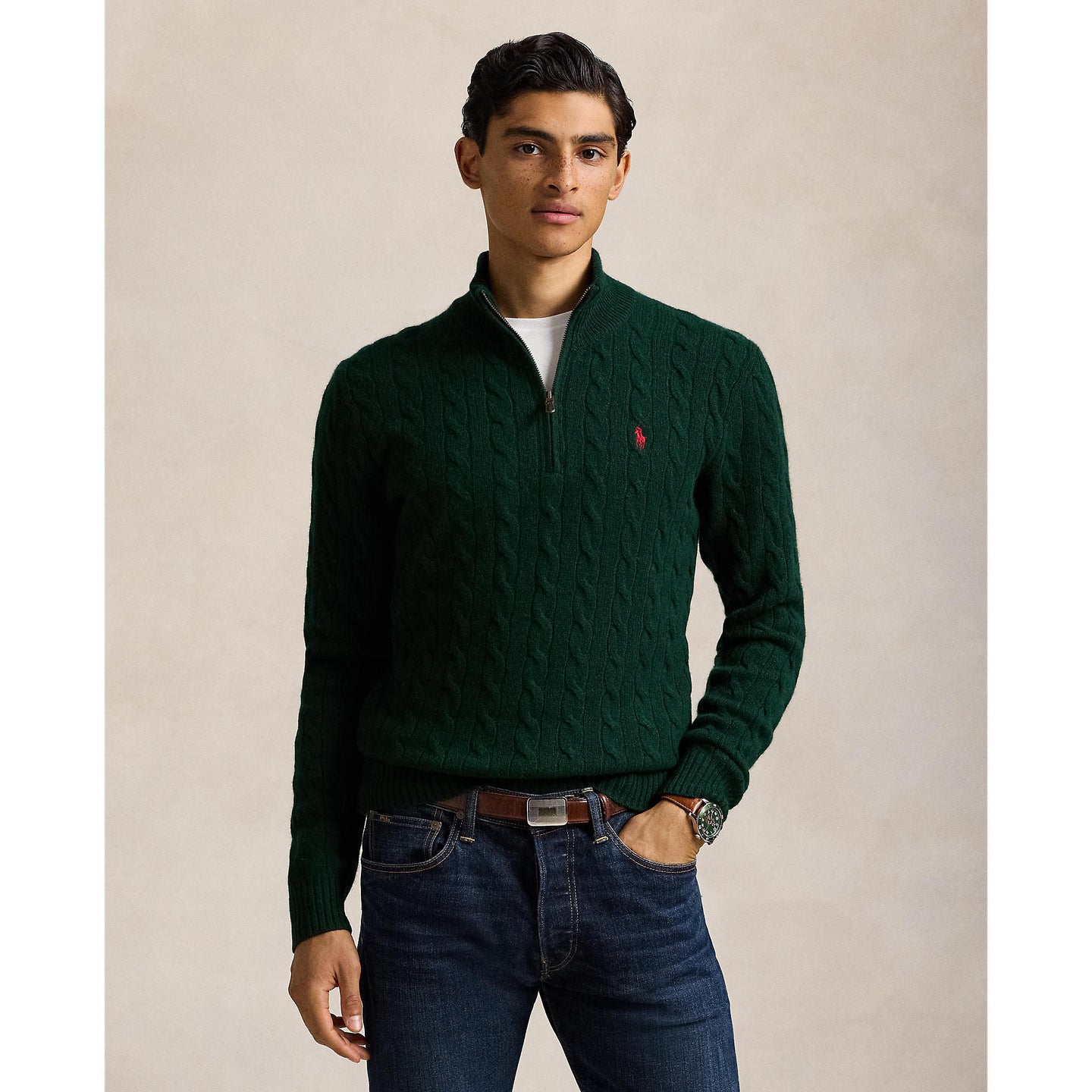 Polo Ralph Lauren - Cable Knit Wool/Cashmere Jumper - Moss Agate