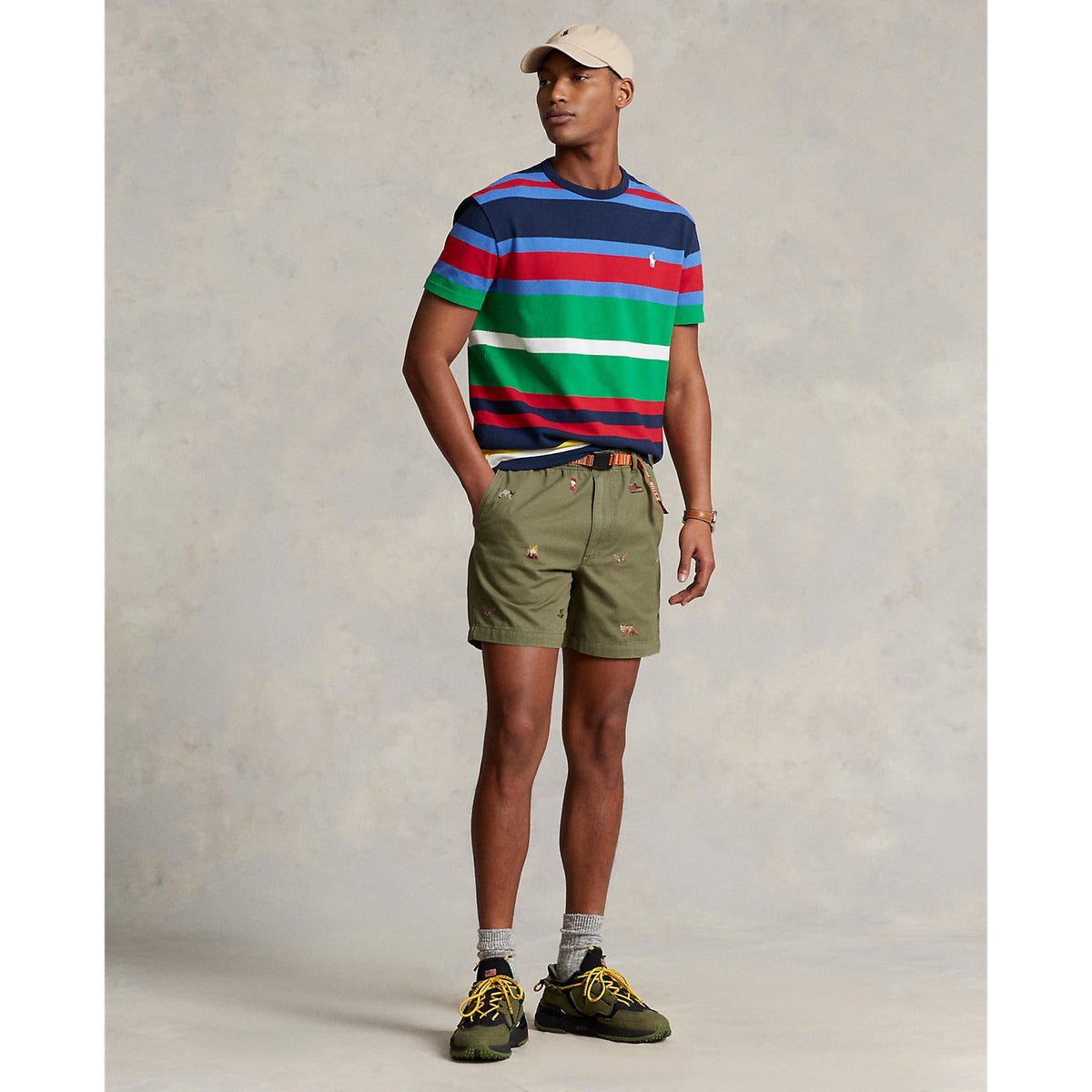 Polo Ralph Lauren - Classic Fit Crew Neck Knitted T-Shirt - Multicoloured Stripes