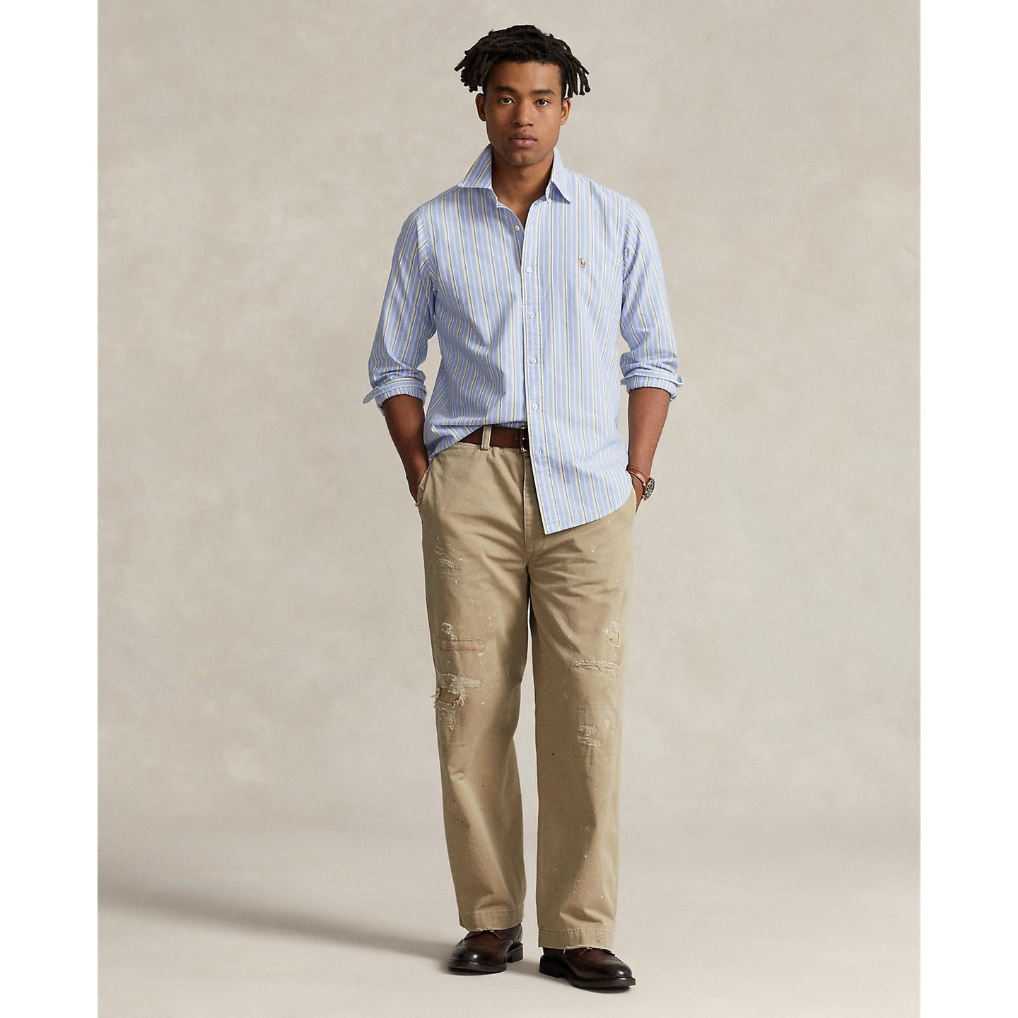 Polo Ralph Lauren - Oxford Shirt - Stripe - Blue, Yellow & White