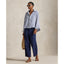 Polo Ralph Lauren - Wide Cropped Linen Shirt - Stripe - White & Blue