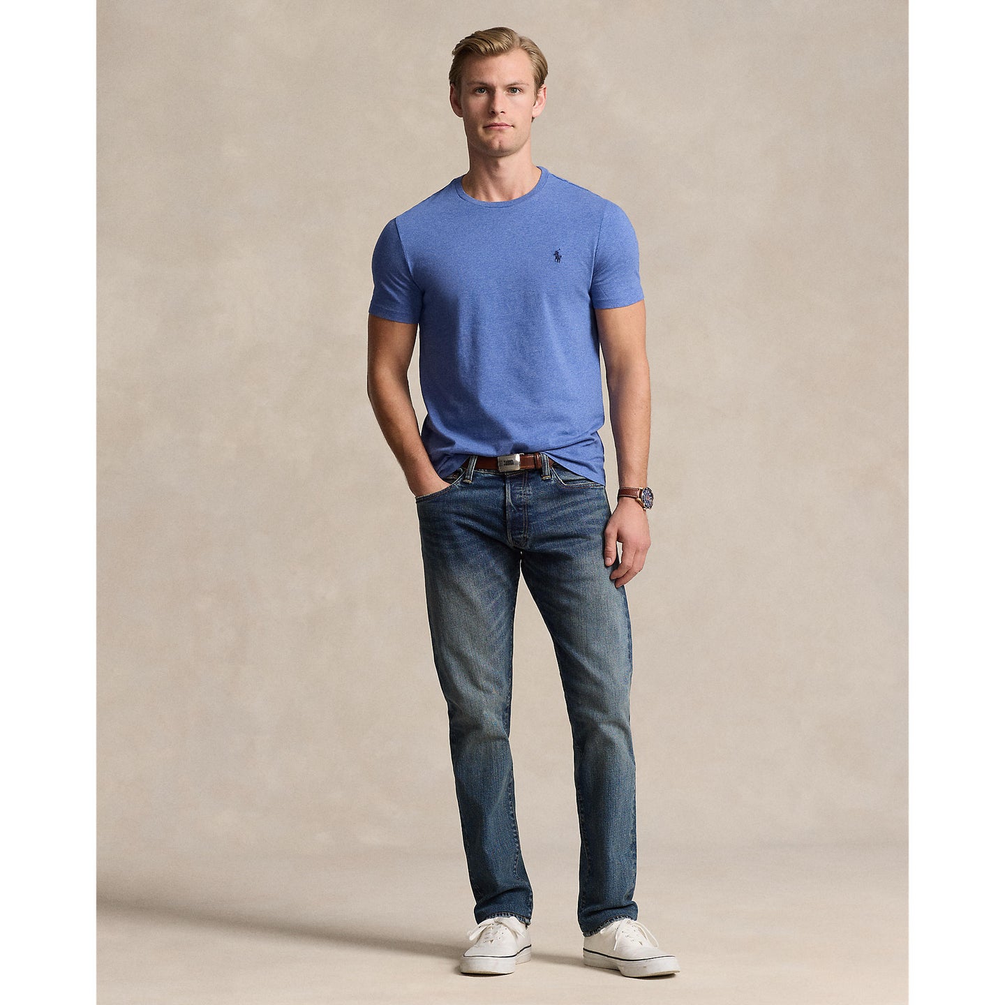 Polo Ralph Lauren - Custom Slim Fit Jersey Crewneck T-Shirt - Faded Royal Heather