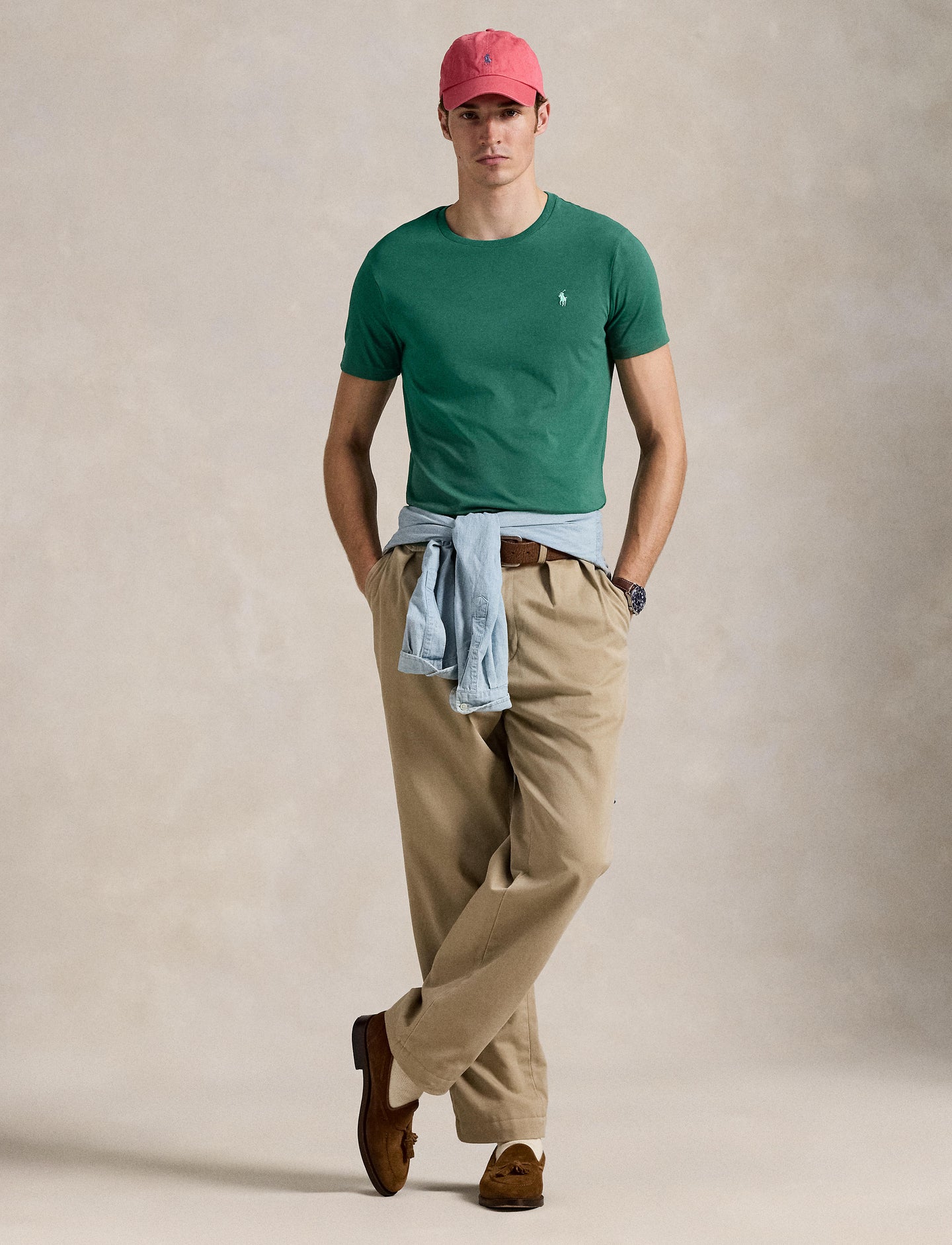 Polo Ralph Lauren - Custom Slim Fit Jersey Crewneck T-Shirt - Green Cream
