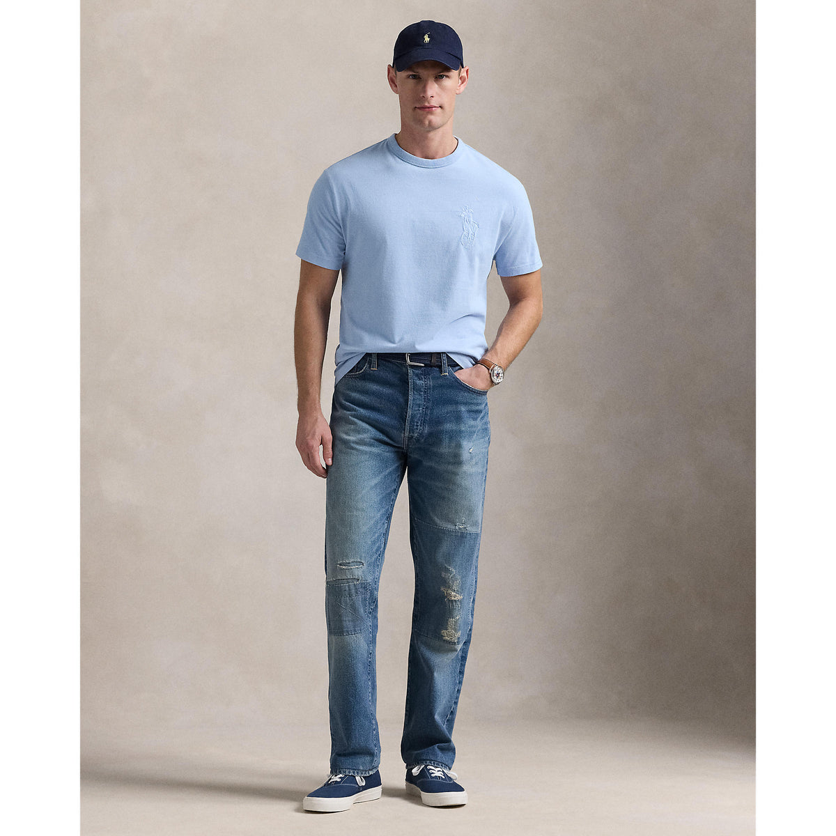 Polo Ralph Lauren - Classic Fit Big Pony Jersey T-Shirt - Chambray Blue
