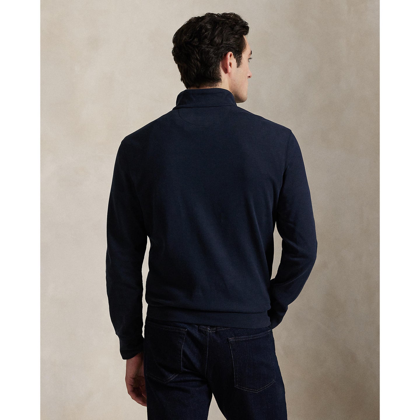 Polo Ralph Lauren - Luxury Jersey Quarter Zip Sweatshirt - Aviator Navy
