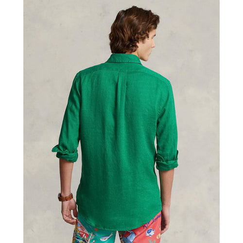 Polo-Ralph-Lauren-Custom-Fit-Linen-Shirt-Athletic-Green