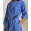 Polo Ralph Lauren - Belted Cotton Shirt Dress - Wide Stripe - Blue & White
