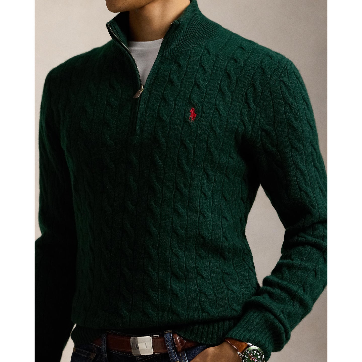 Polo Ralph Lauren - Cable Knit Wool/Cashmere Jumper - Moss Agate