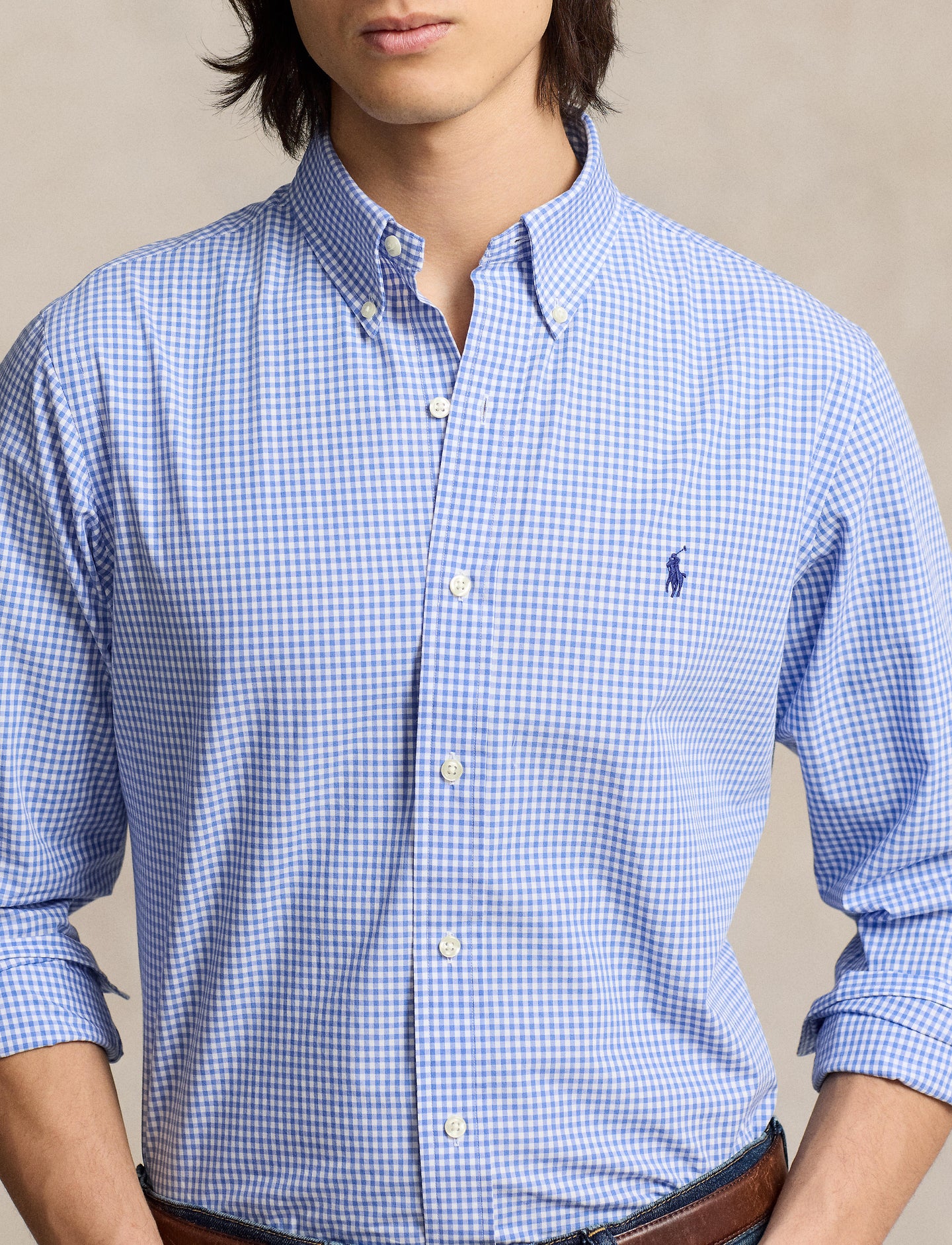 Polo Ralph Lauren - Poplin Stretch Shirt - Gingham - Blue